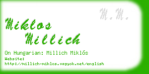 miklos millich business card